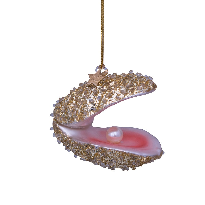 Vondels kerstbal oester champagne glitter