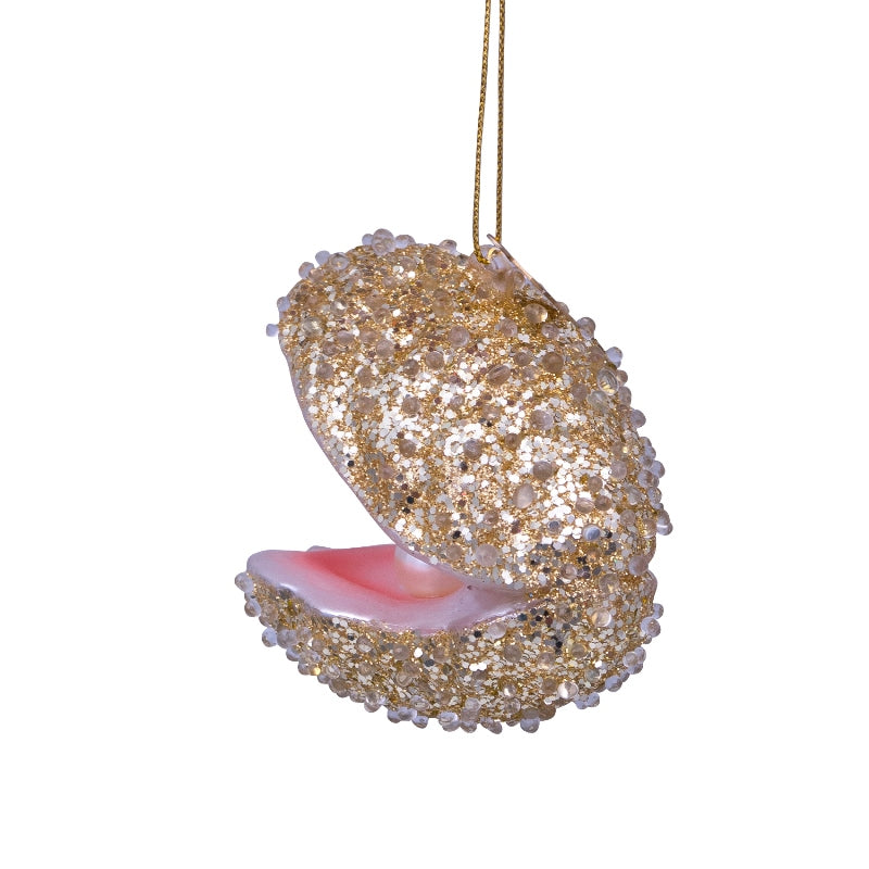 Vondels kerstbal oester champagne glitter