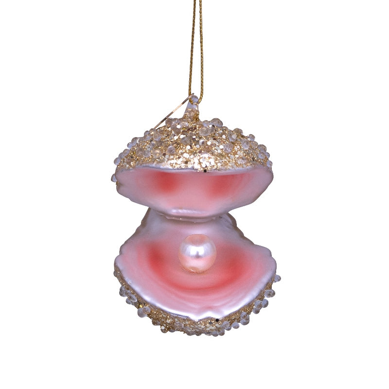 Vondels kerstbal oester champagne glitter