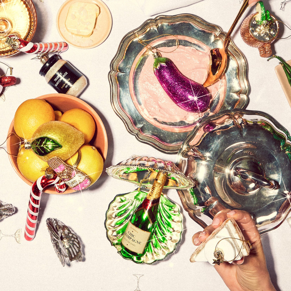 Vondels kerstbal champagne groen