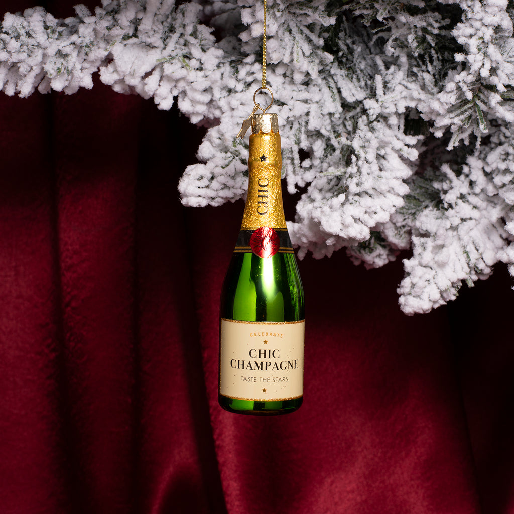 Vondels kerstbal champagne groen