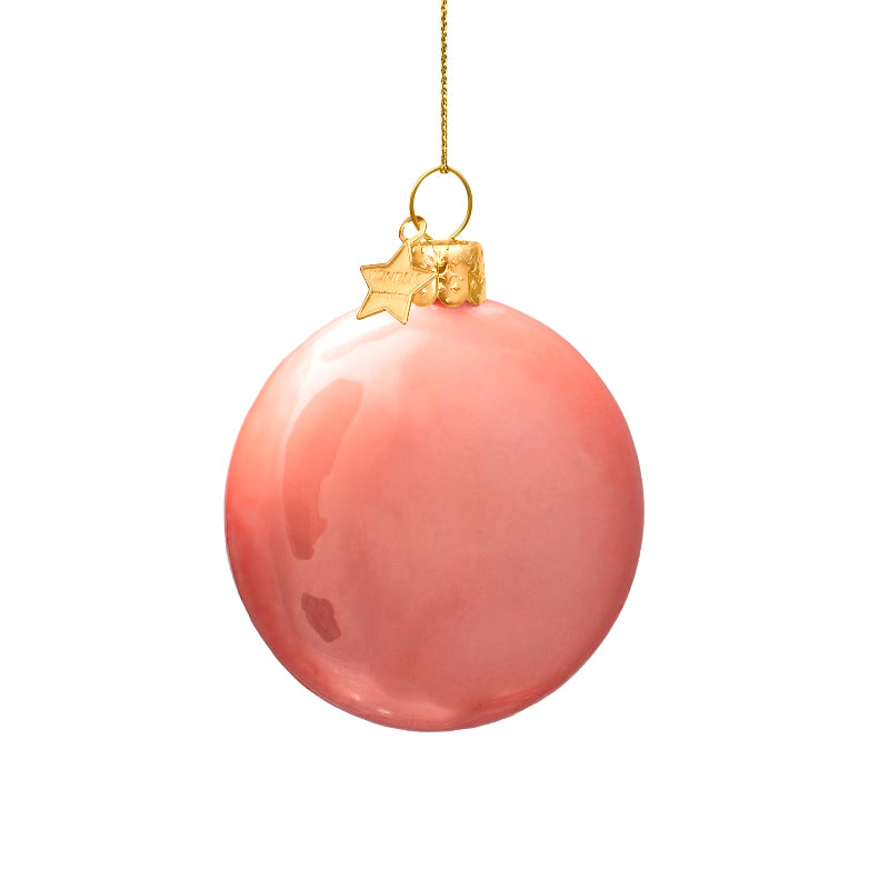 Vondels kerstbal smiley pink orange