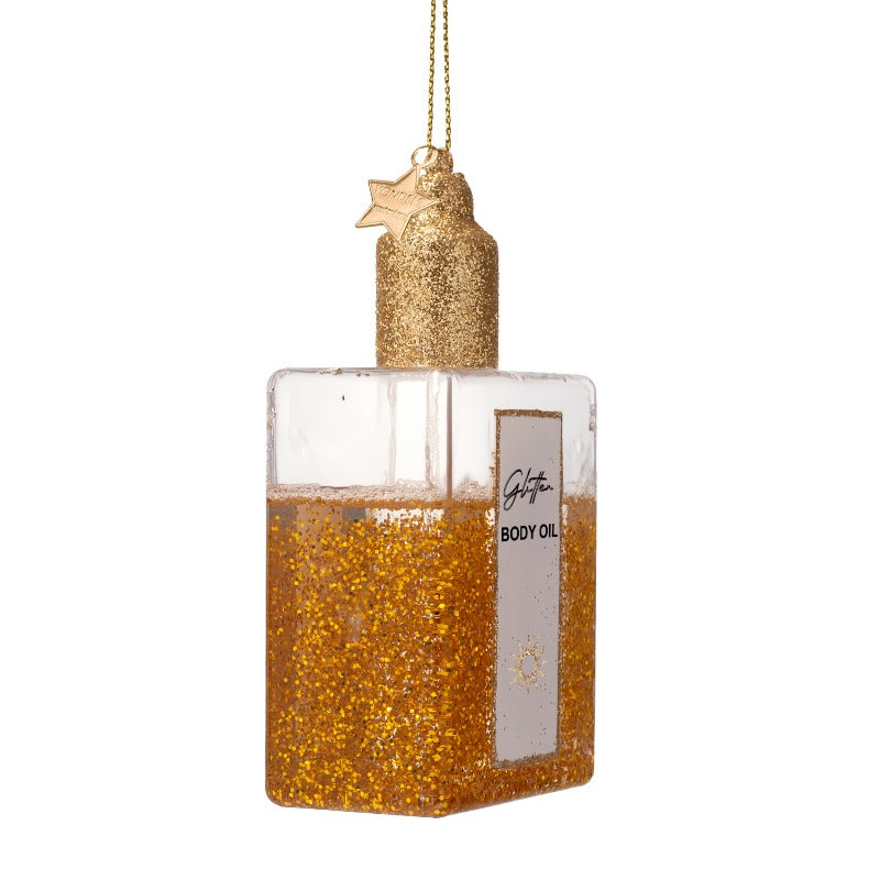 Vondels kerstbal body oil met glitters