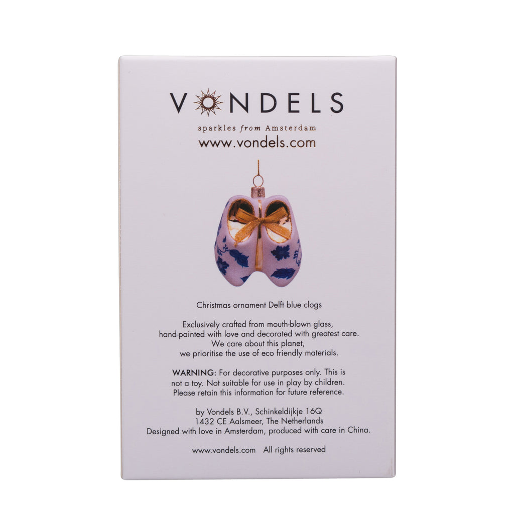 Vondels kerstbal delfts blauw blauwe klompjes