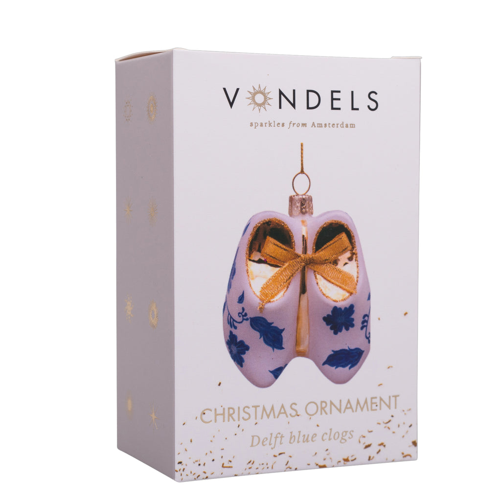 Vondels kerstbal delfts blauw blauwe klompjes