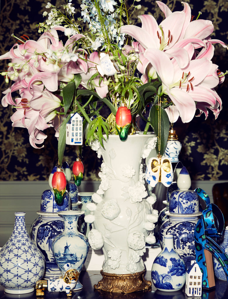 Vondels kerstbal delfts blauw blauwe klompjes