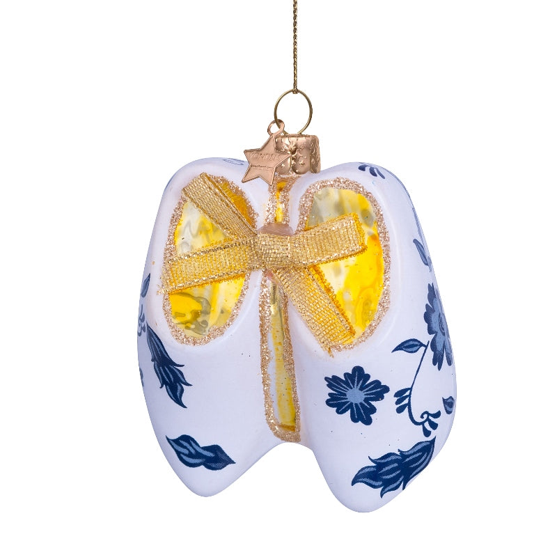 Vondels kerstbal delfts blauw blauwe klompjes