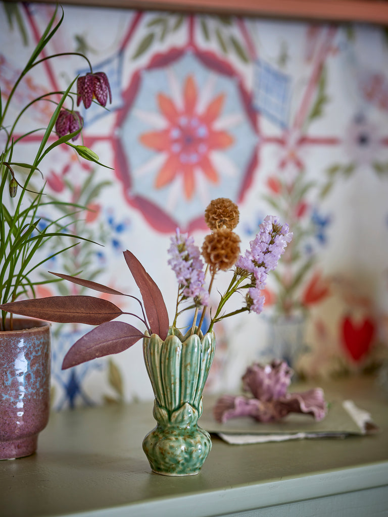 Bloomingville vaas Cyrill groen