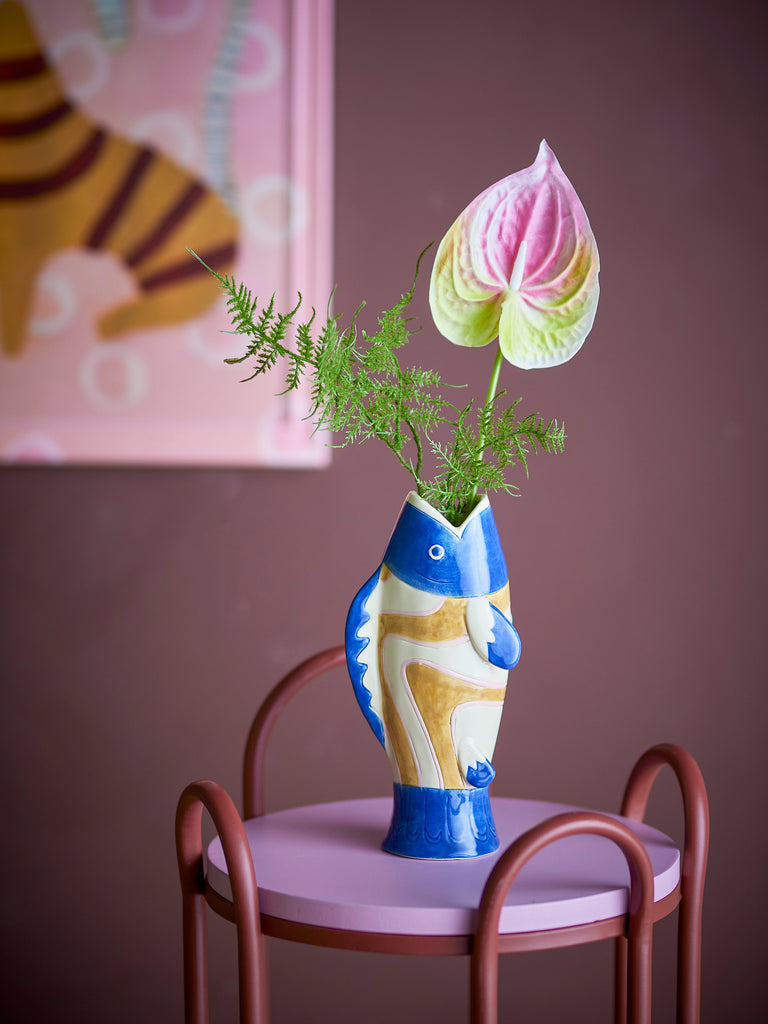 Bloomingville vaas Irving blauw