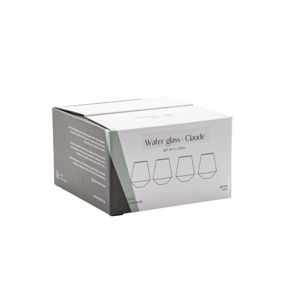 Brût Homeware Waterglazen Claude set van 4 grey