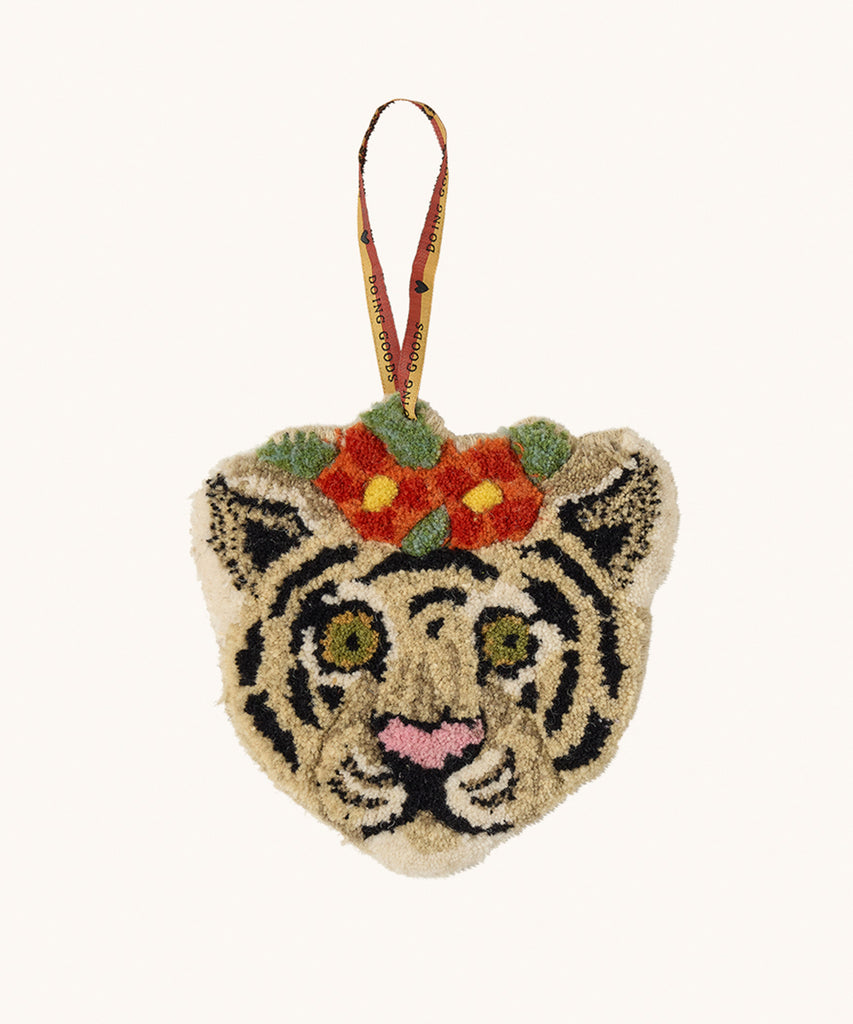 Doing Goods Floral Witte Tijger hanger