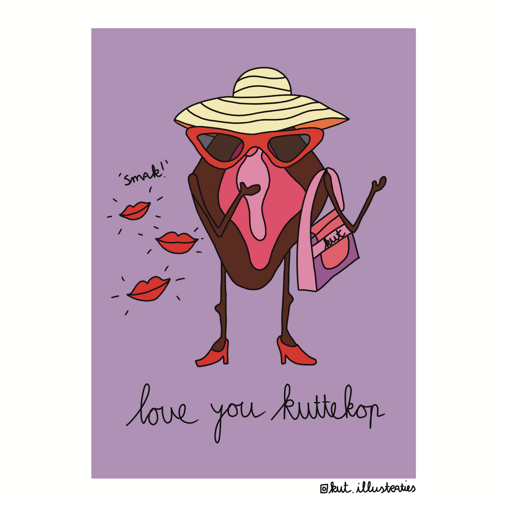 KUT.illustraties kaart Love you