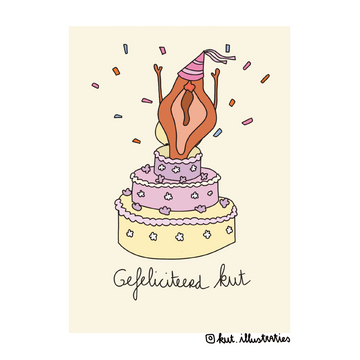 KUT.illustraties kaart gefeliciteerd kut