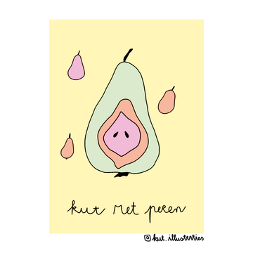 KUT.illustraties kaart kut met peren