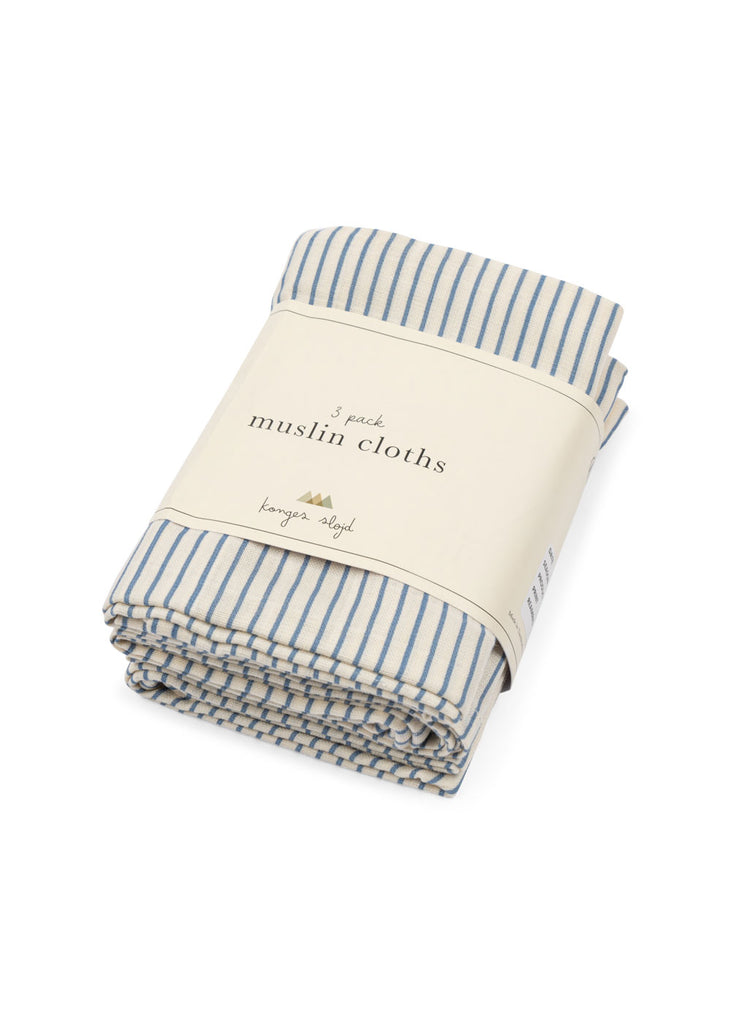 Konges Sløjd muslin cloth stripe bluie set van 3
