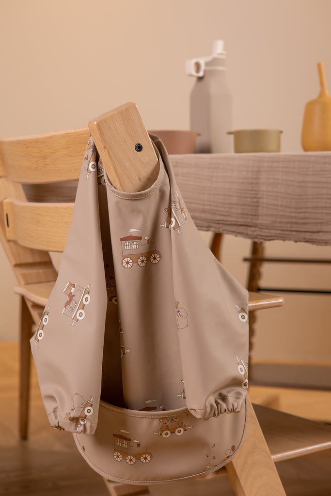 nuuroo slab waterproof met mouw Cream carnival train