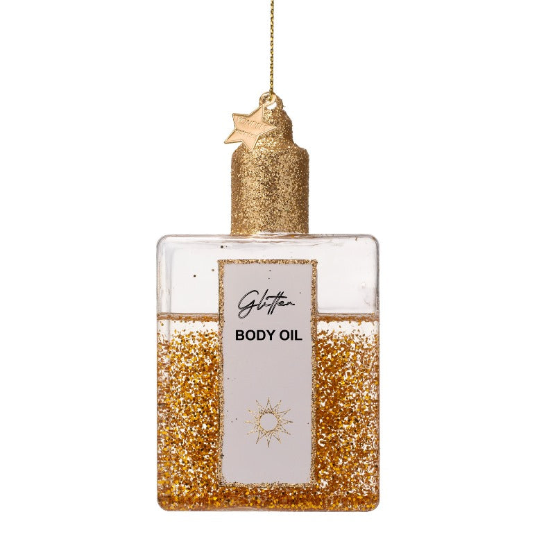 Vondels kerstbal body oil met glitters