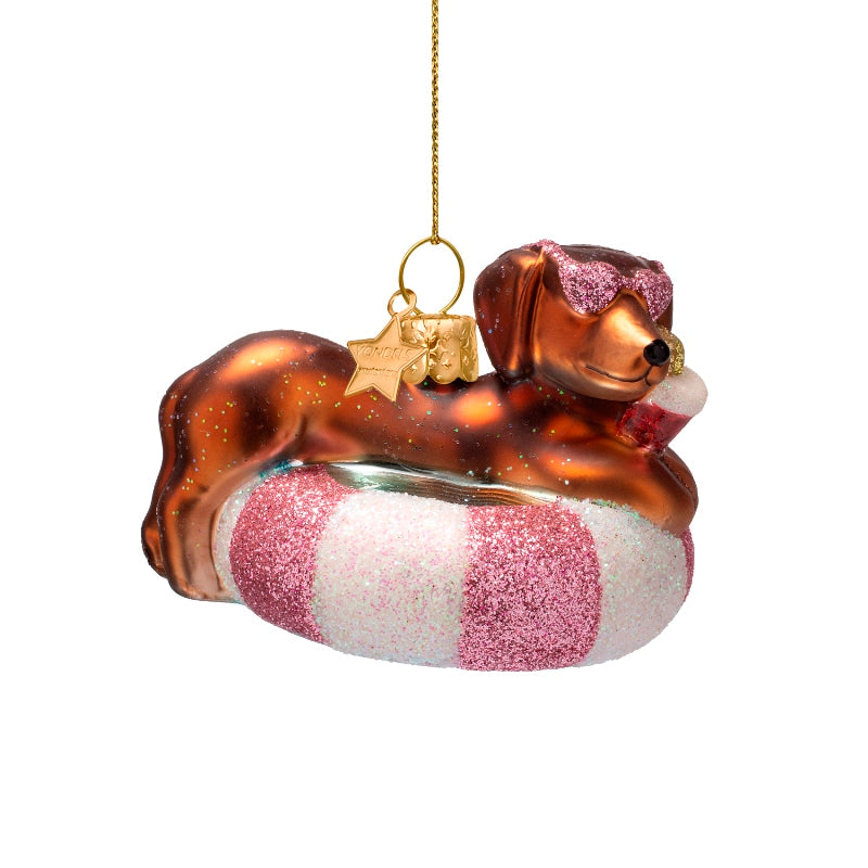 Vondels kerstbal hond in zwemband