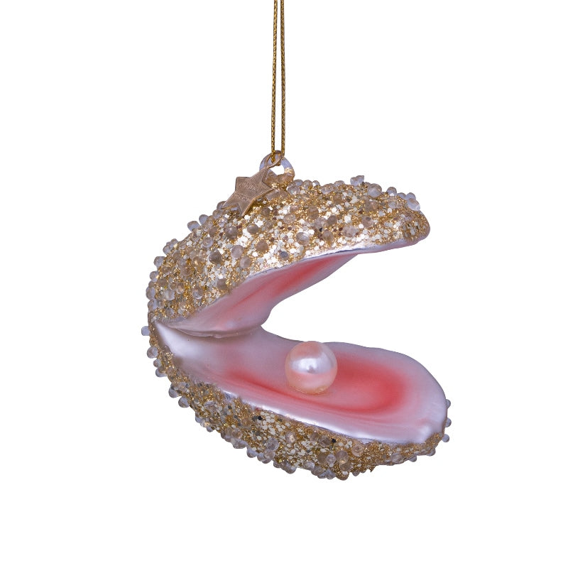 Vondels kerstbal oester champagne glitter