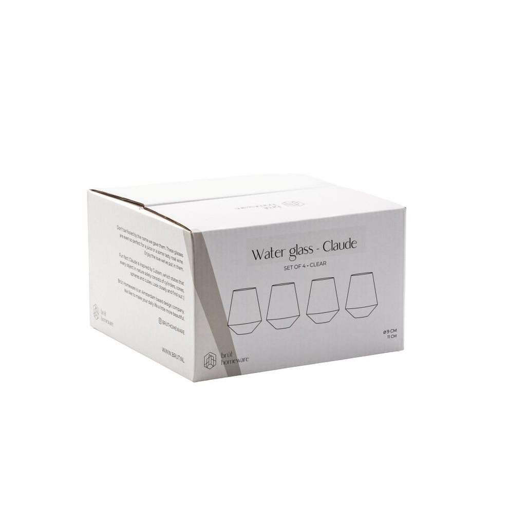 Brût Homeware Waterglazen Claude set van 4 helder